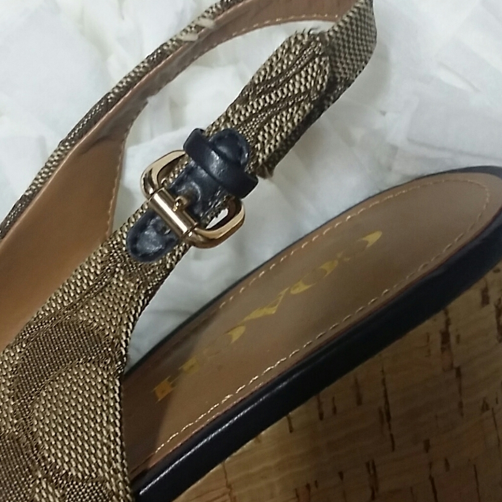 Coach Signature Ferry Wedges Platform Sandals 9.5 - Picture 9 of 15